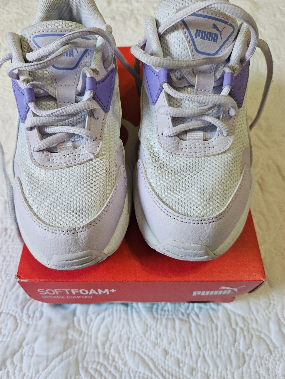 Puma Kids Lavender and White Softfoam+ Sneakers